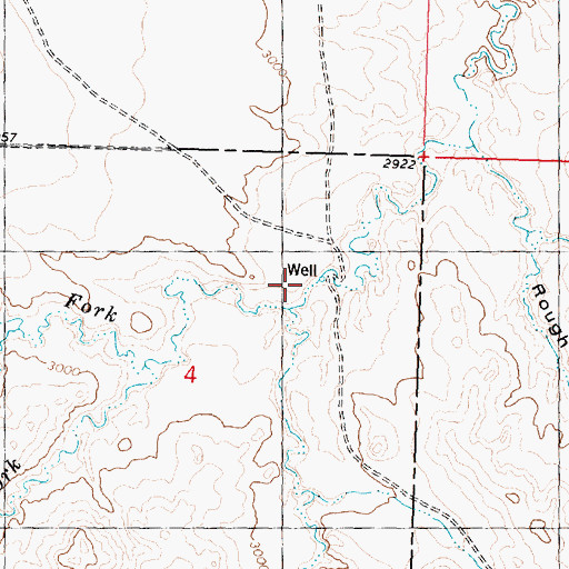 Topographic Map of North Fork Horse Creek, MT