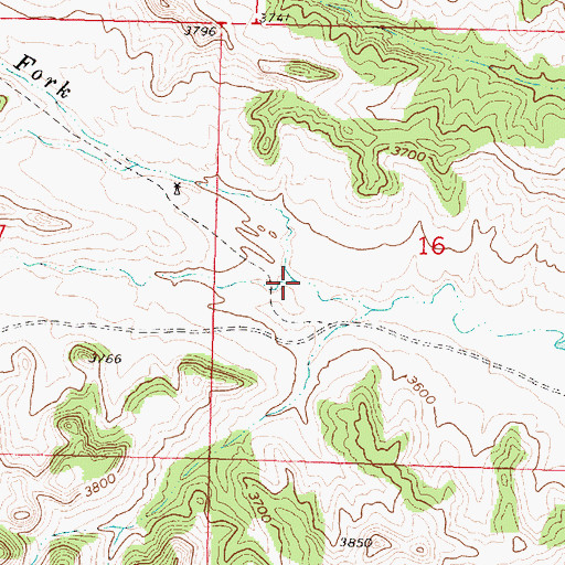 Topographic Map of North Fork Indian Coulee, MT