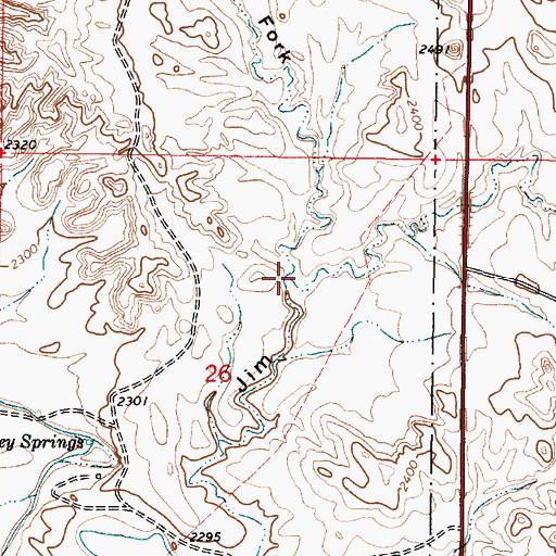 Topographic Map of North Fork Jim Coulee, MT