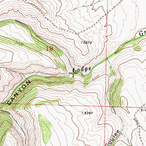 Topographic Map of North Fork Lodge Grass Canyon, MT