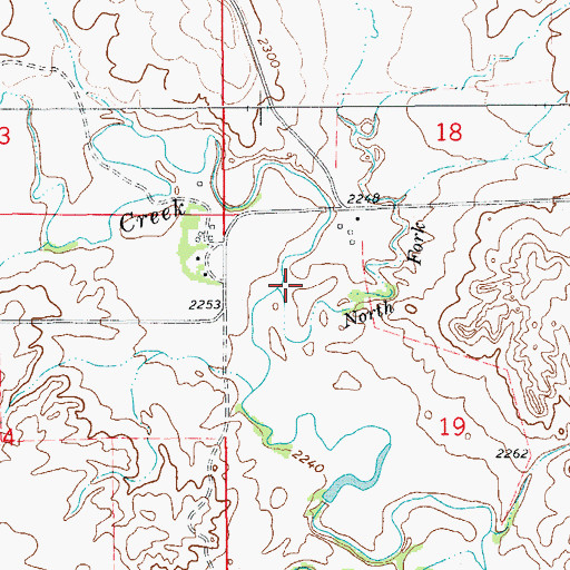 Topographic Map of North Fork Lone Tree Creek, MT