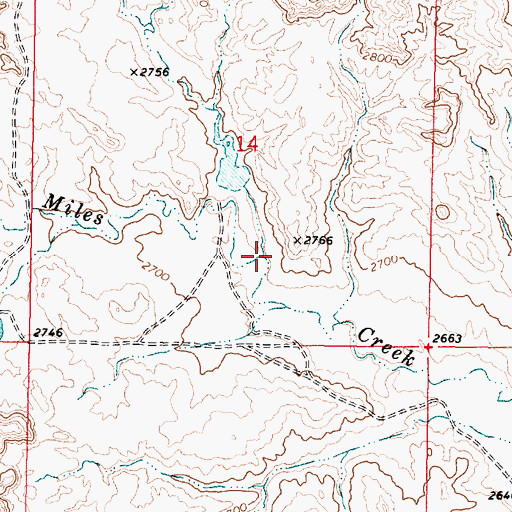 Topographic Map of North Fork Miles Creek, MT