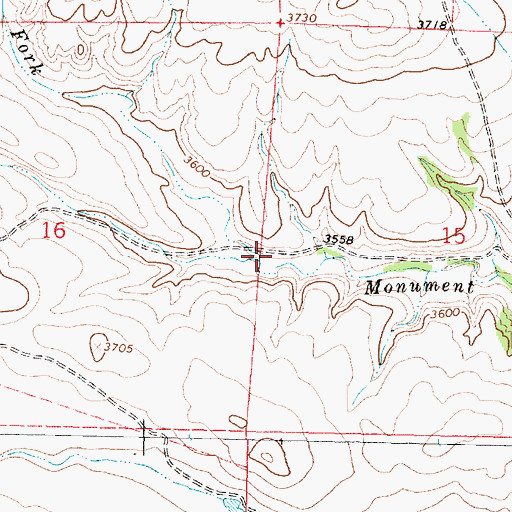 Topographic Map of North Fork Monument Creek, MT