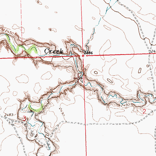 Topographic Map of North Fork Mud Creek, MT