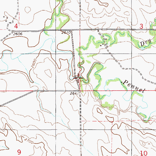 Topographic Map of Dry Fork Creek, MT