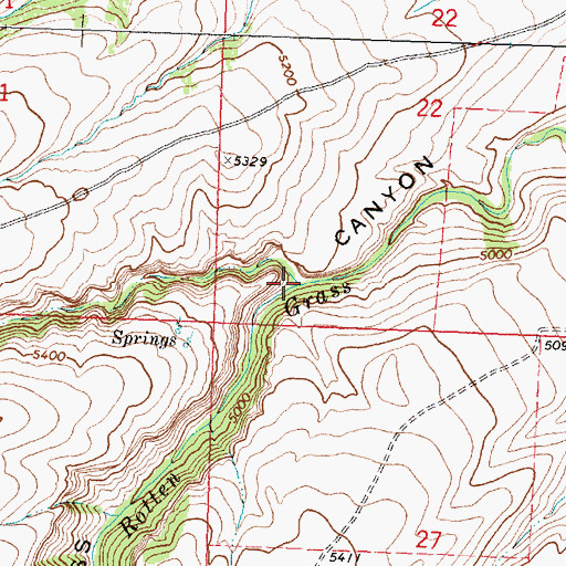 Topographic Map of North Fork Rotten Grass Canyon, MT