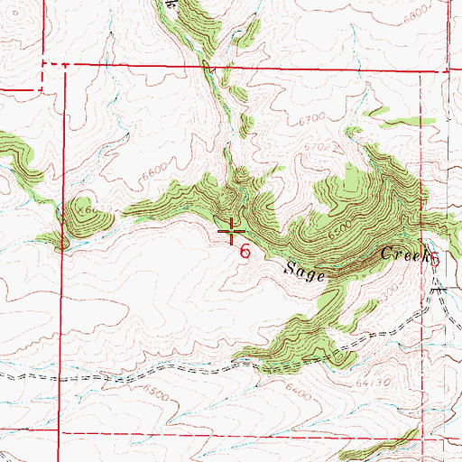 Topographic Map of North Fork Sage Creek, MT