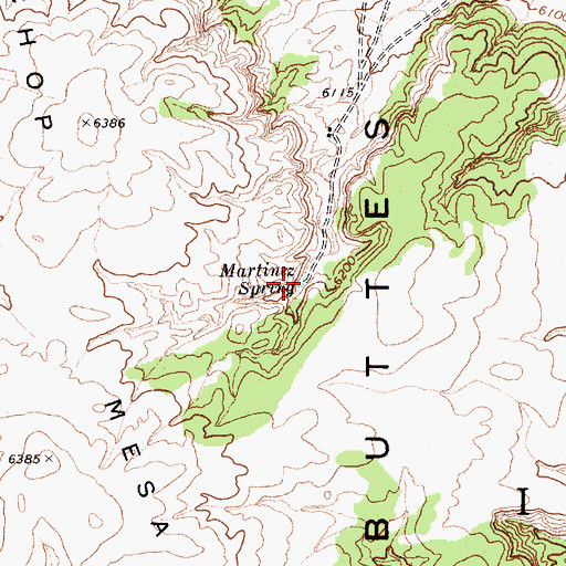 Topographic Map of Martinez Spring, AZ