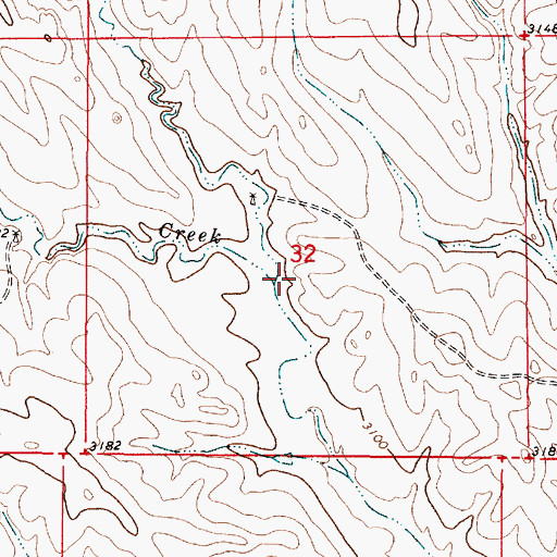 Topographic Map of North Fork Sand Creek, MT