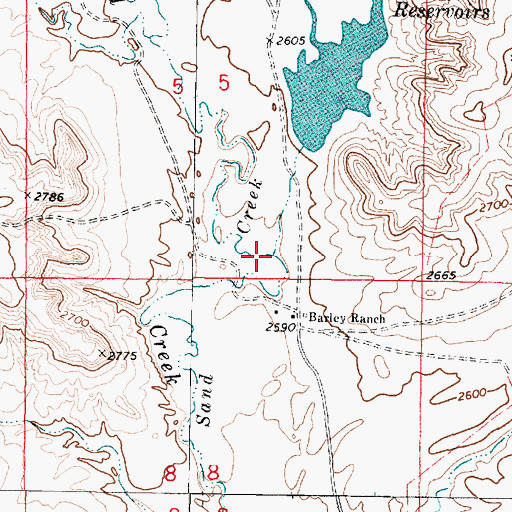 Topographic Map of North Fork Sand Creek, MT