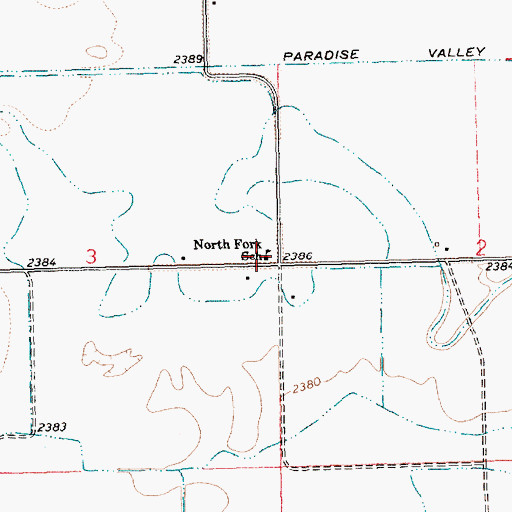 Topographic Map of North Fork School (historical), MT