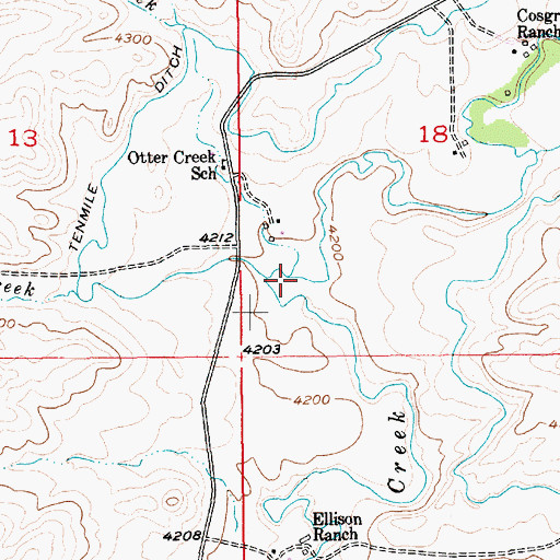 Topographic Map of North Fork Sevenmile Creek, MT