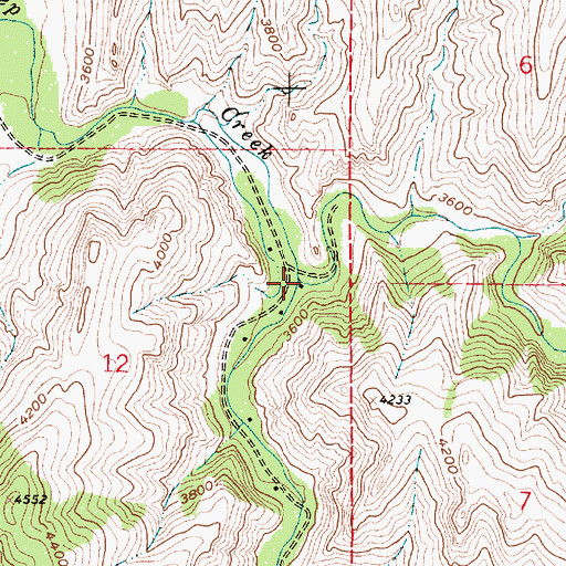 Topographic Map of North Fork Sheep Creek, MT