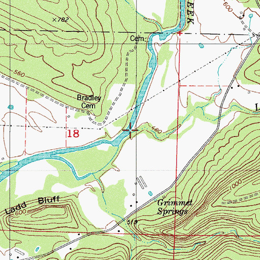 Topographic Map of Levi Branch, AR