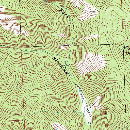 Topographic Map of North Fork Sleeman Creek, MT