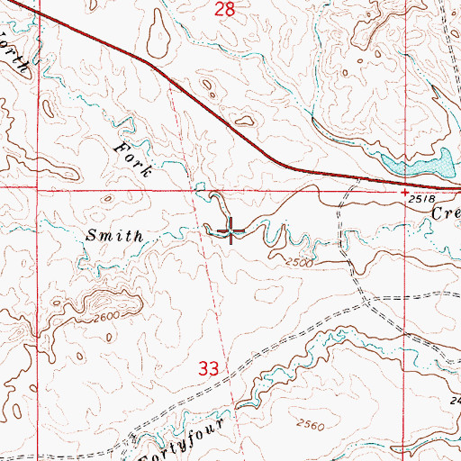 Topographic Map of North Fork Smith Creek, MT