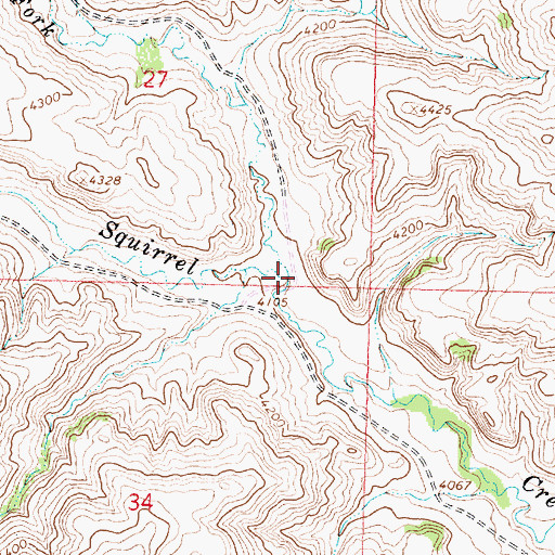 Topographic Map of North Fork Squirrel Creek, MT