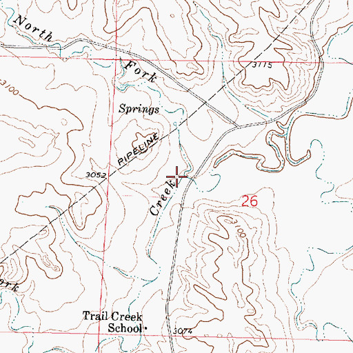 Topographic Map of North Fork Trail Creek, MT