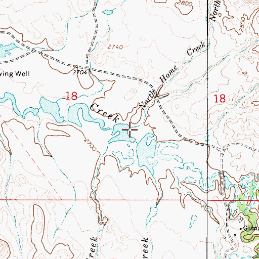 Topographic Map of North Home Creek, MT