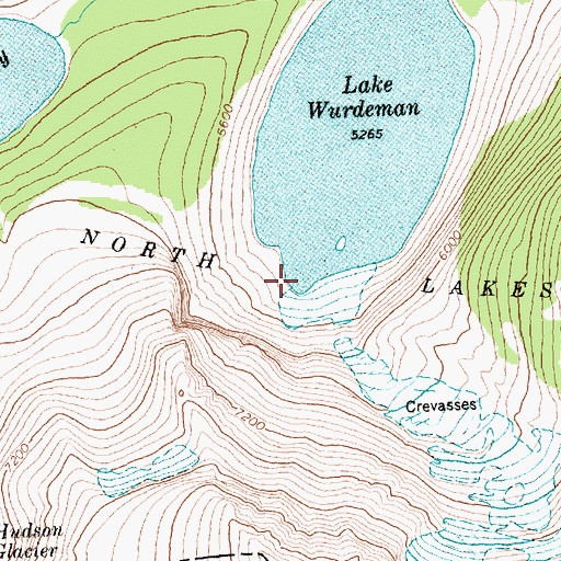 Topographic Map of North Lakes, MT