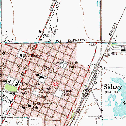 Topographic Map of North Park, MT