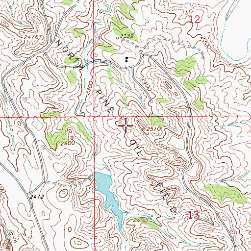 Topographic Map of North Pine Oil Field, MT
