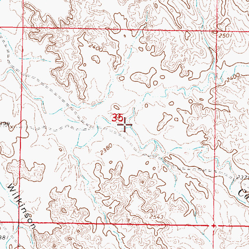 Topographic Map of North Prong Coal Creek, MT