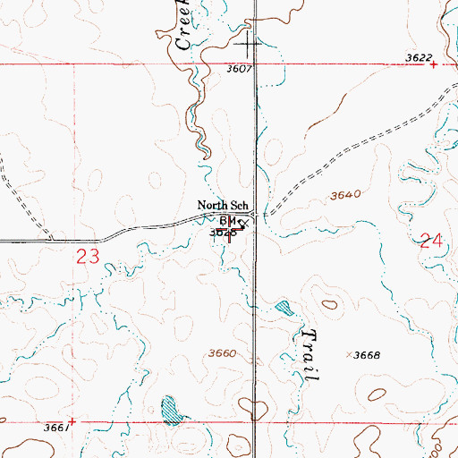 Topographic Map of North School (historical), MT