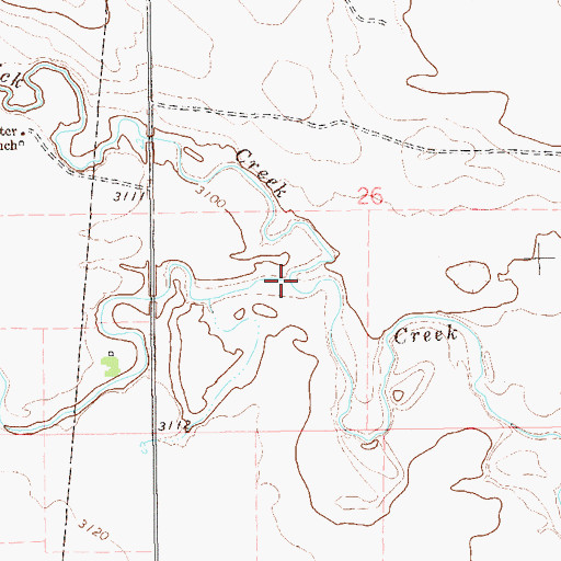 Topographic Map of North Slick Creek, SD