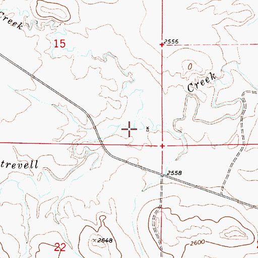 Topographic Map of North Strevell Creek, MT