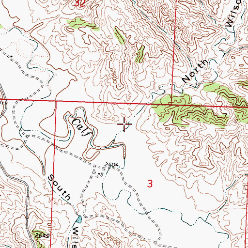 Topographic Map of North Wilson Coulee, MT