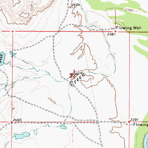 Topographic Map of North Wolf Creek, MT
