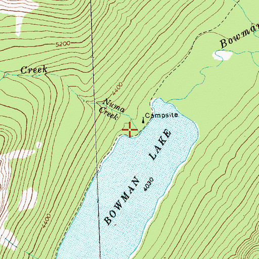 Topographic Map of Numa Creek, MT