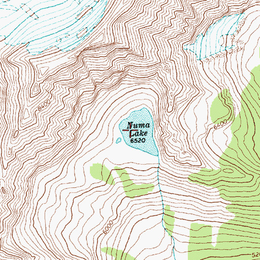 Topographic Map of Numa Lake, MT