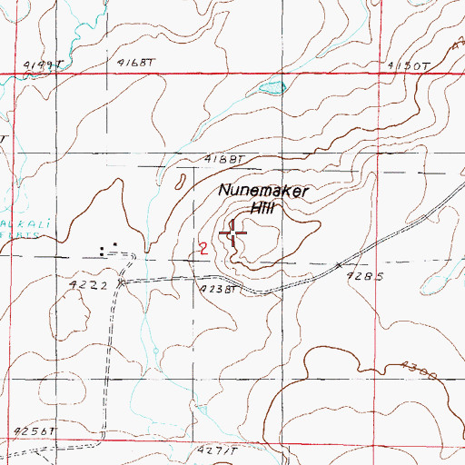 Topographic Map of Nunemaker Hill, MT