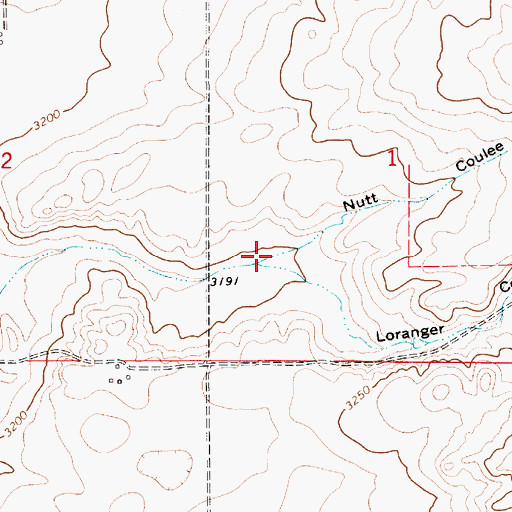 Topographic Map of Nutt Coulee, MT