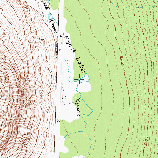 Topographic Map of Nyack Lakes, MT