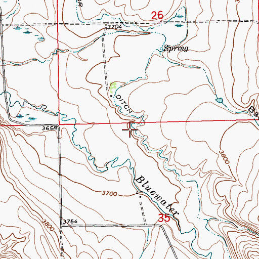 Topographic Map of O'Connor Ditch, MT