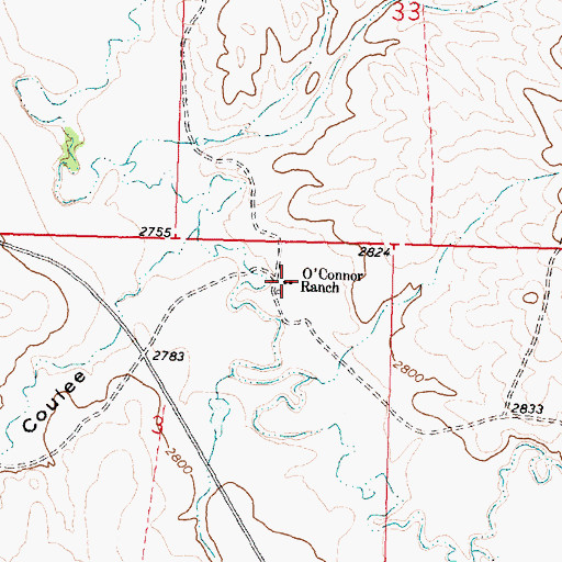 Topographic Map of O'Connor Ranch, MT