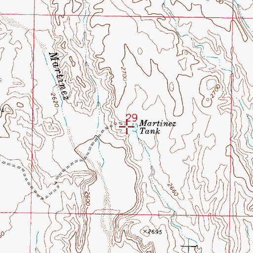 Topographic Map of Martinez Tank, AZ