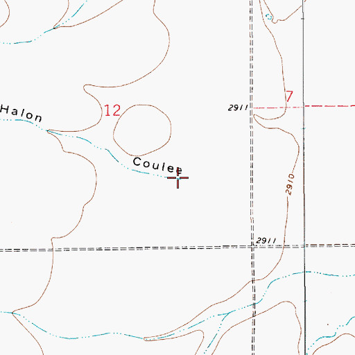 Topographic Map of O'Halon Coulee, MT
