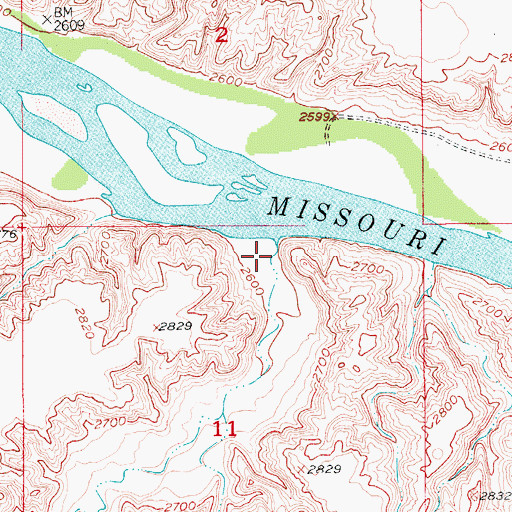 Topographic Map of O'Hanlon Coulee, MT