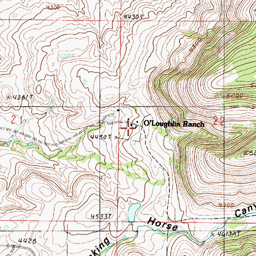 Topographic Map of O'Loughlin Ranch, MT