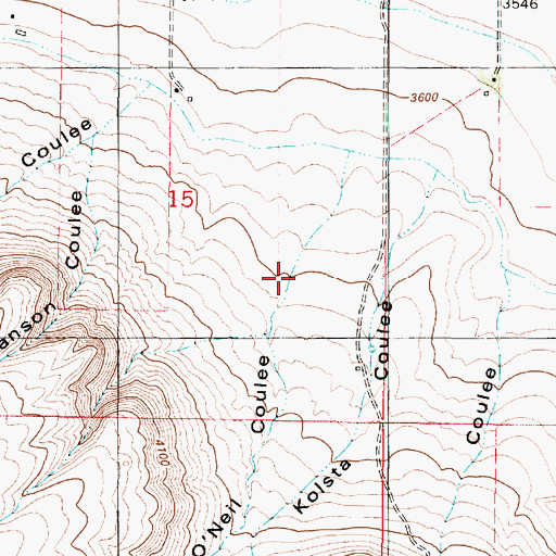 Topographic Map of O'Neil Coulee, MT