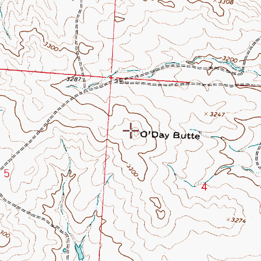 Topographic Map of O'Day Butte, MT