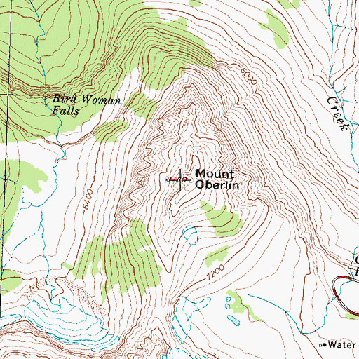 Topographic Map of Mount Oberlin, MT