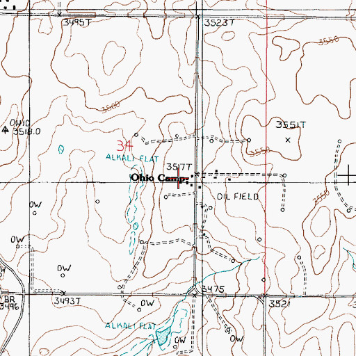 Topographic Map of Ohio Camp, MT