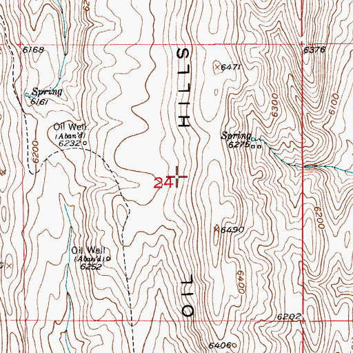 Topographic Map of Oil Hills, MT
