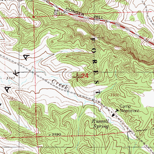 Topographic Map of Old CCC Camp, MT