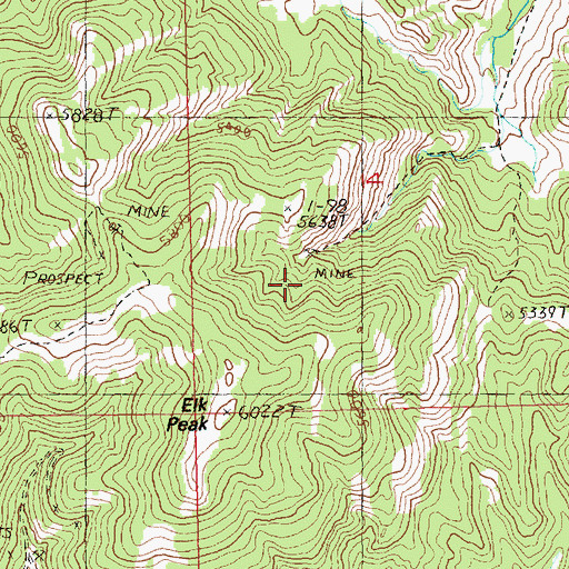 Topographic Map of Old Glory Mine, MT